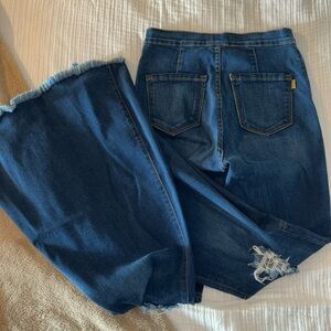 Vibrant Fit and Flare Ripped Knee Jeans